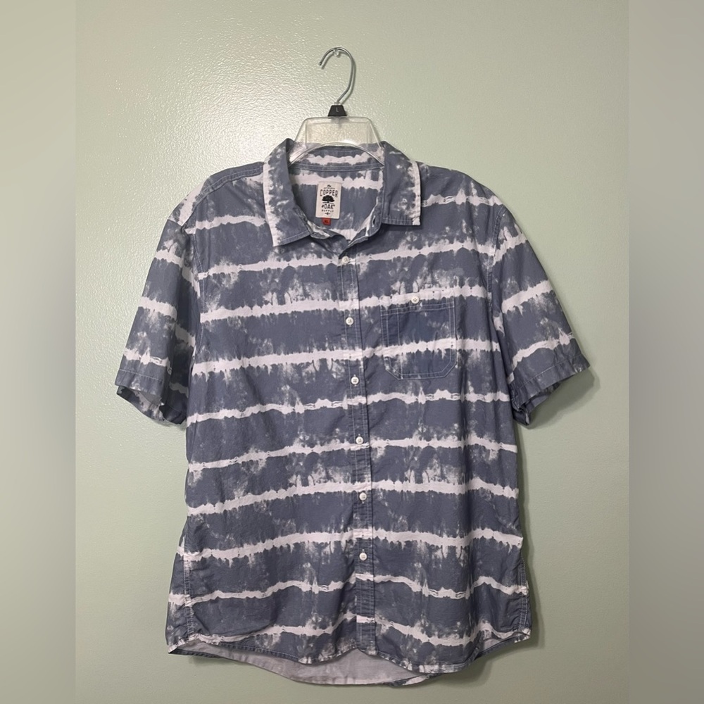 Copper Oak Supply Men's Blue Tie-Dye Shirt size XL Cotton